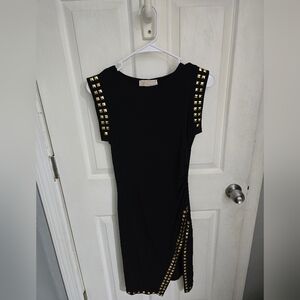 MICHAEL Michael Kors Womens Studded Trim Asymmetrical Trim Black Size XS